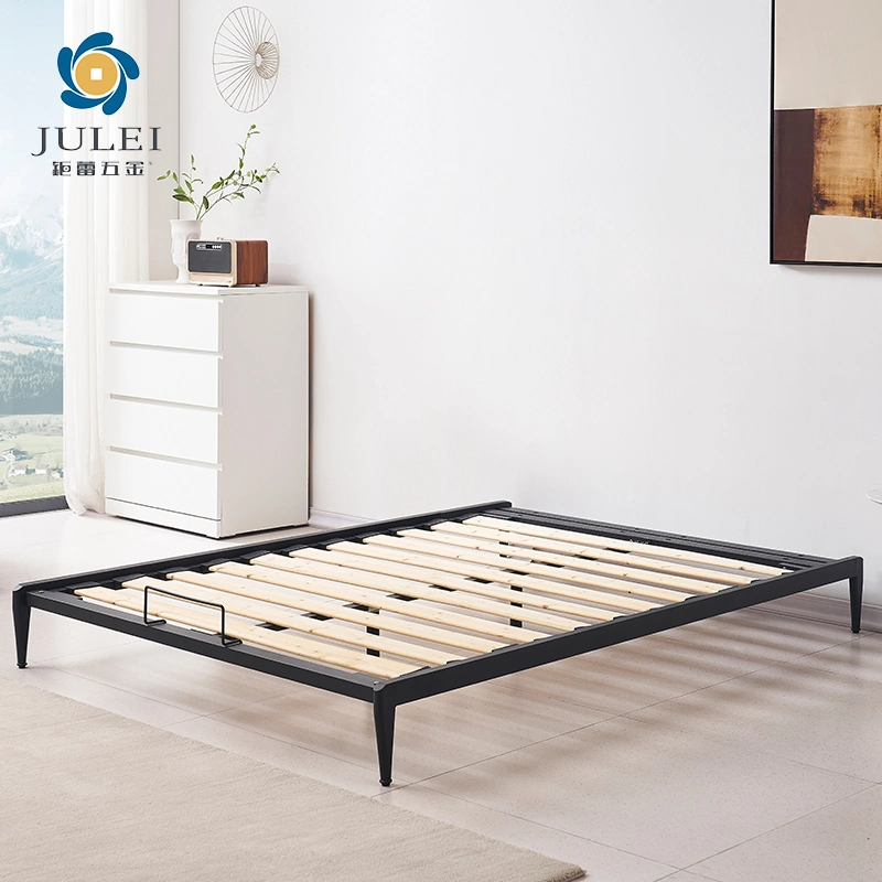 New Arrival Queen Size Solid Wood Floating Bed with PU Headboard