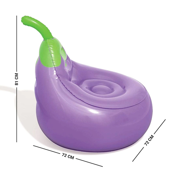 Nuevo diseño Hogar al aire libre un asiento Inflatable Eggplant forma Sofá Silla para niños