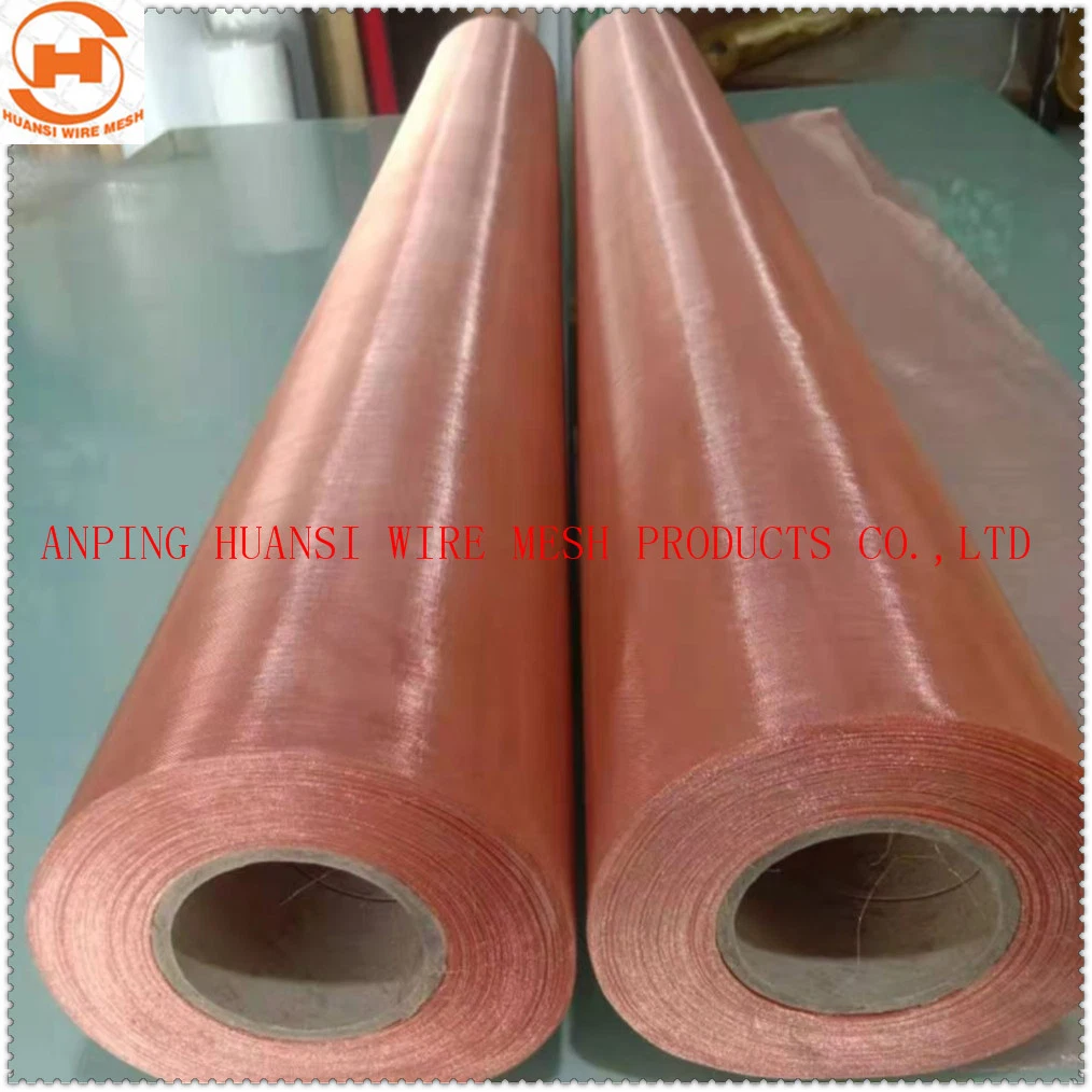 Ultra Fine Red Copper Wire Mesh for EMI Rfi Shielding RFID Protection Faraday Cage