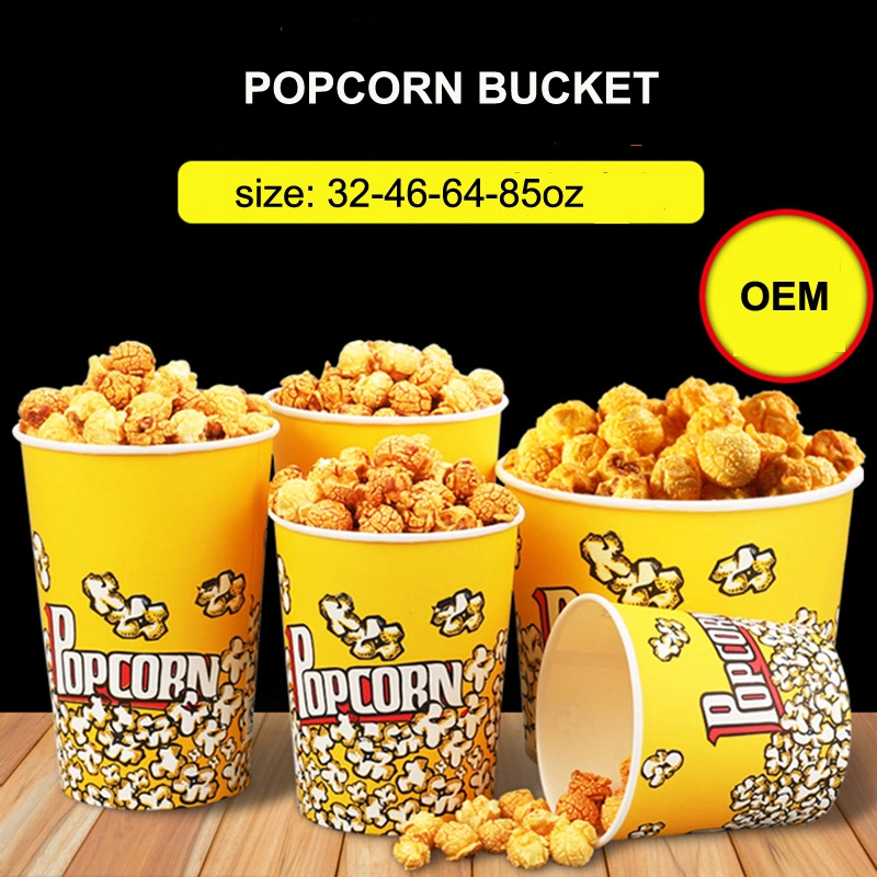 Restaurant Takeaway Einweg-Lebensmittel-Container Popcorn Eimer für Kino