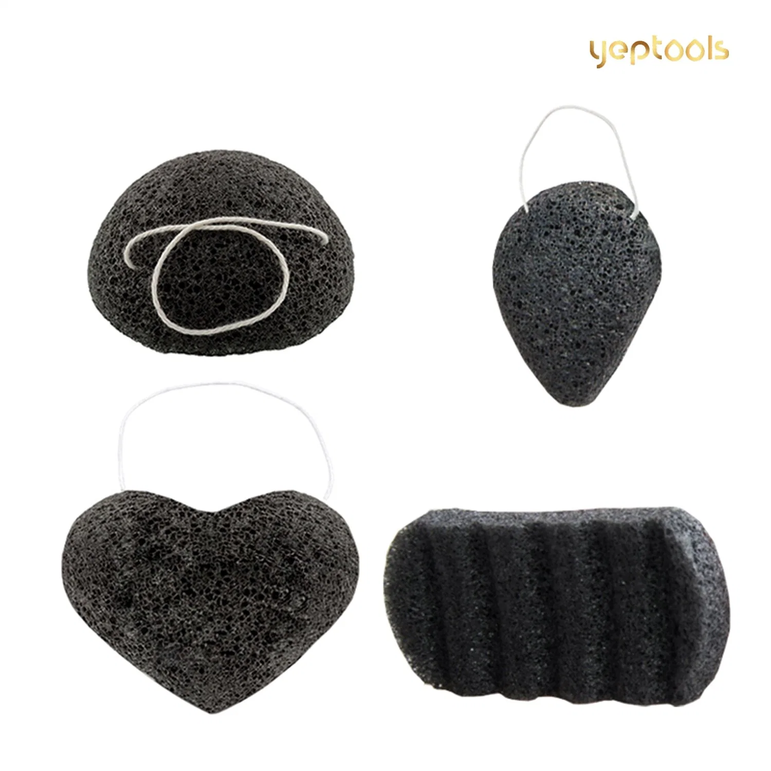 Eliminate Black and Exfoliating Natural Charcoal Konjac Sponge for All Skin Types