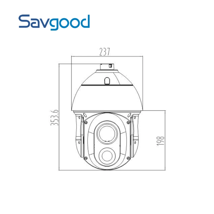 4MP 37X 12um 25mm IP66 thermique EO/IR caméra dôme PTZ