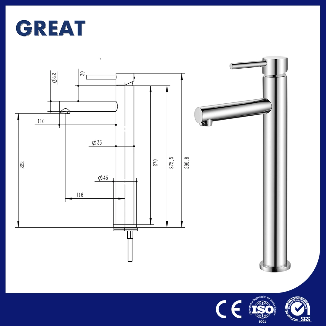 Great Bathroom Water Faucet Suppliers OEM Customized 3 Hole Sink Faucet Gl32111A321 Single Lever Basin Faucet China Tall Vessel Sink Gold Sink Taps