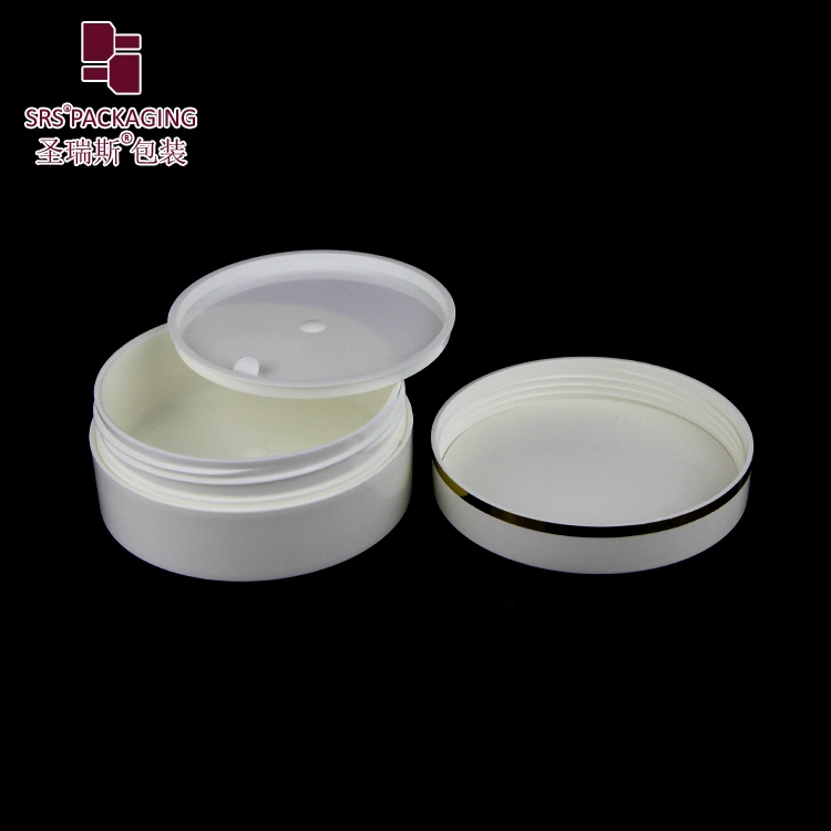 SRS 30ml 50ml 100ml 150ml 200ml 250ml 300ml Short Flat Double Wall PP Plastic Cream Jar for Hair Care Gel