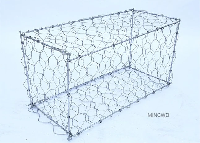 Mingwei 80X120 mm Hexagonal Gabions Factory 2.0mm Wire Thickness PE Gabion Net China 4.0*1.0*0.5m Galvanized Hexagonal Gabion Box