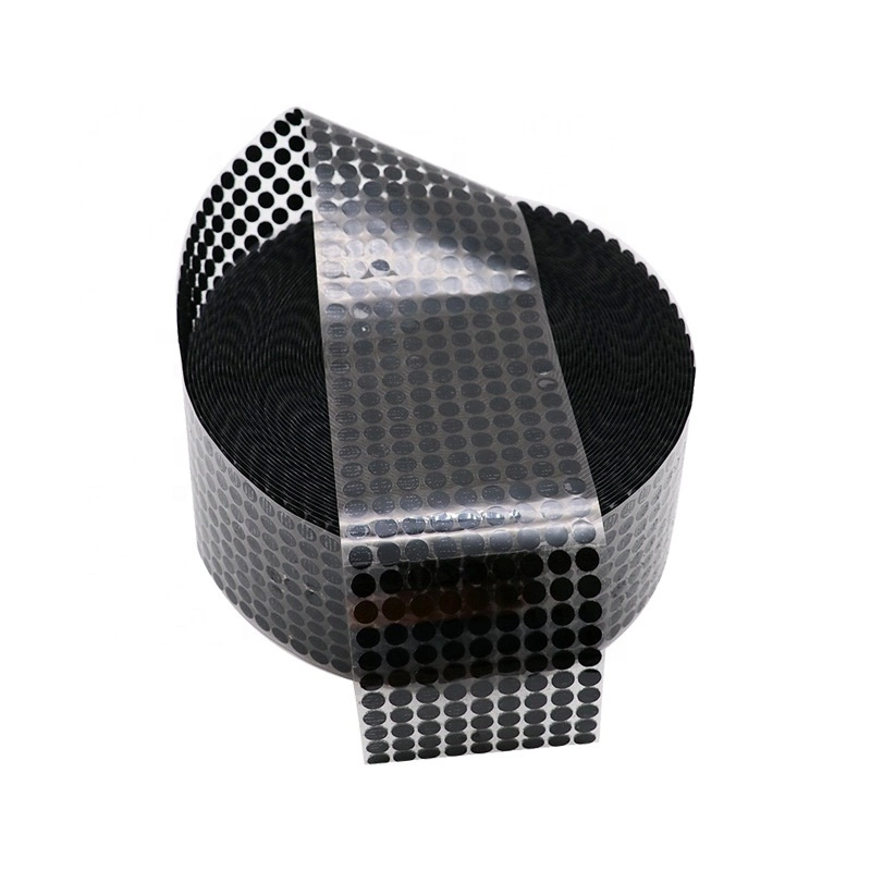 Top Quality Black and White Magic Nylon Sticker Double Sided Adhesive Hooks Loops Disks Round Fastener Tape Sewing