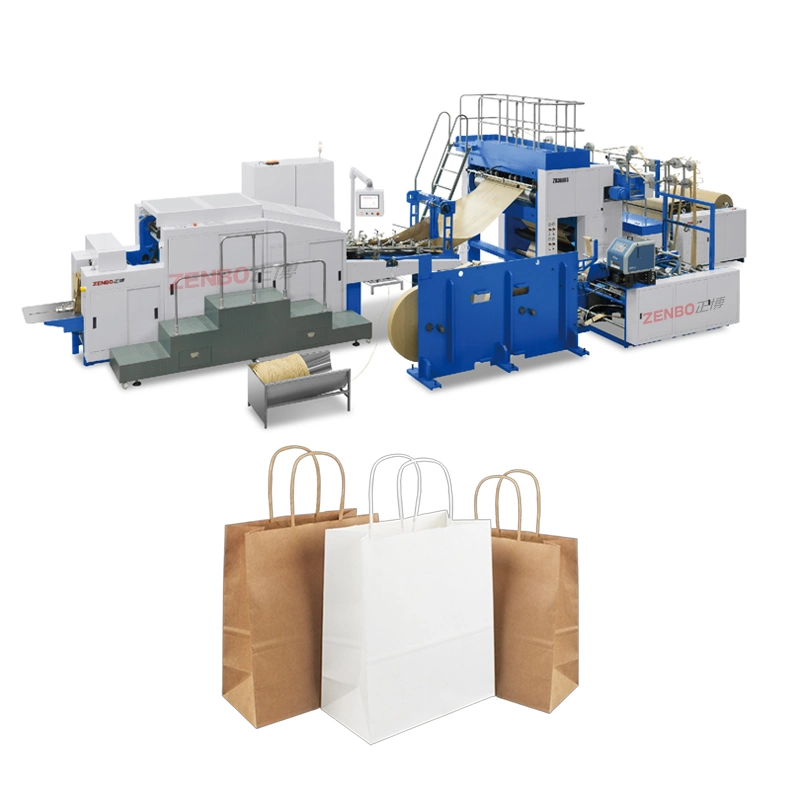 Quickly Food Making Paper Twisted Handle Flexo Printing Bag Machine Factory Zb360RS