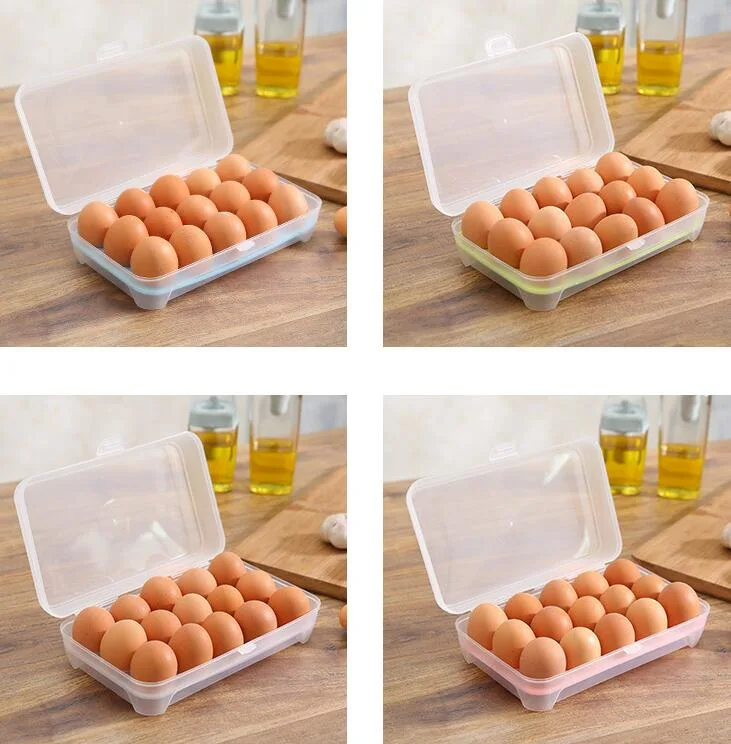 Commerce de gros 15 oeufs durable de l'oeuf de stockage de boîte en plastique transparent