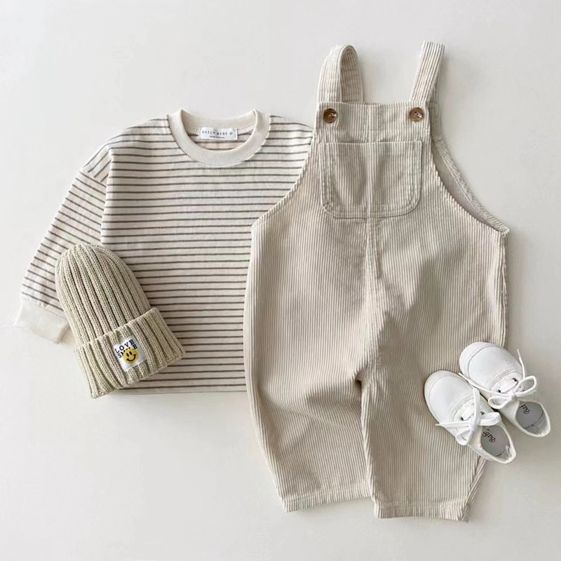 Baby Clothes Natural Solid Color Baby Rompers Corduroy Fabric Infant Boys Girls Jumper Clothing Jumpsuits Overall