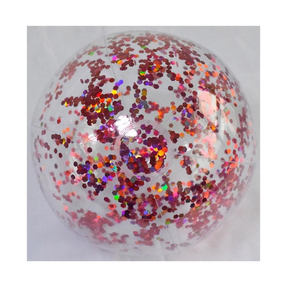 Inflatable Beach Ball Outdoor Ball Toy for Summer Party Favor, Decorations Transparent Glitter Swimming Pool Ball Toy Wyz19808