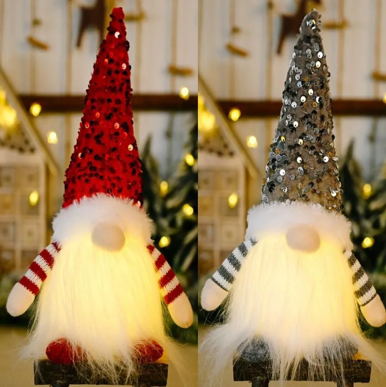 Xmas Gnome Supplies плюшевые орнаменты Рождество украшения со светодиодным светом