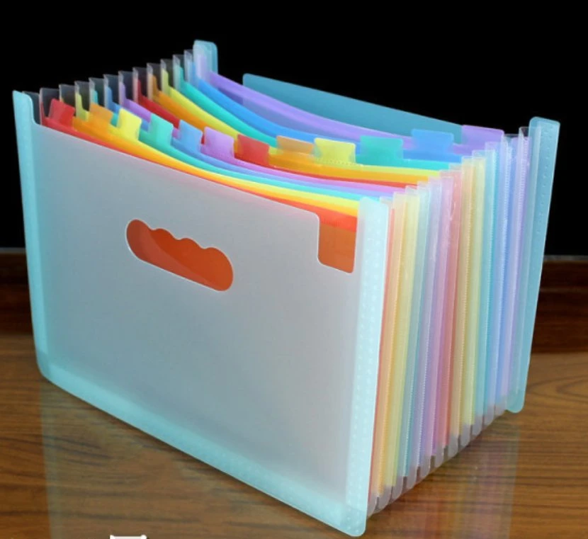 Expanding File Folder Document Bag Portable Rainbow Accordion Organiser File Bag A4