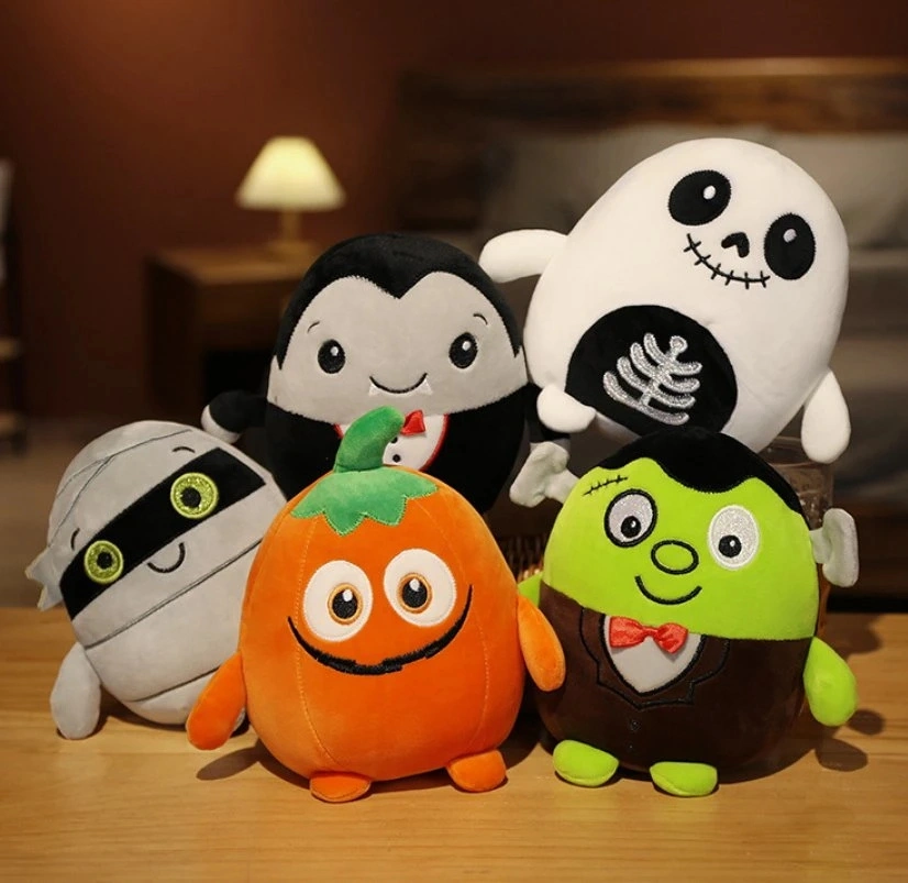 New Custom Cute Halloween Decoration Soft Plush Toys Pumpkin Promotional Gift