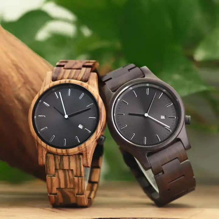 Reloj de madera para hombres Reloj de cuarzo impermeable diario Reloj ecológico Reloj de madera para hombres