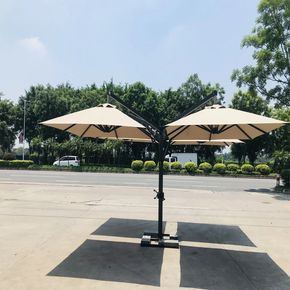 Wholesale Outdoor Garden Patio Furniture Cafe Four Top Aluminum Parasol Popular Beach Cantilever Parasol Sun Umbrella