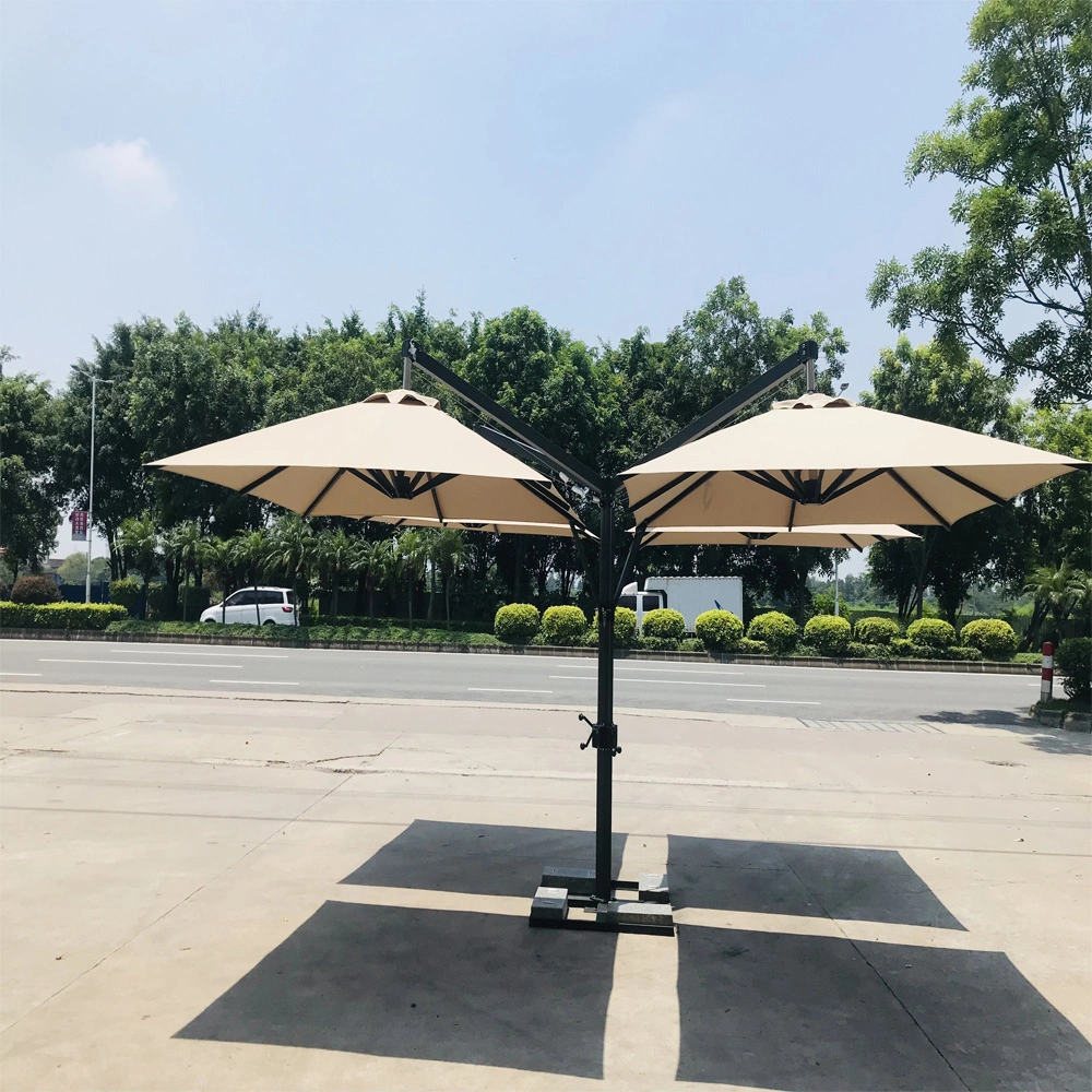 Wholesale/Supplier Outdoor Garden Patio Furniture Cafe Four Top Aluminum Parasol Popular Beach Cantilever Parasol Sun Umbrella