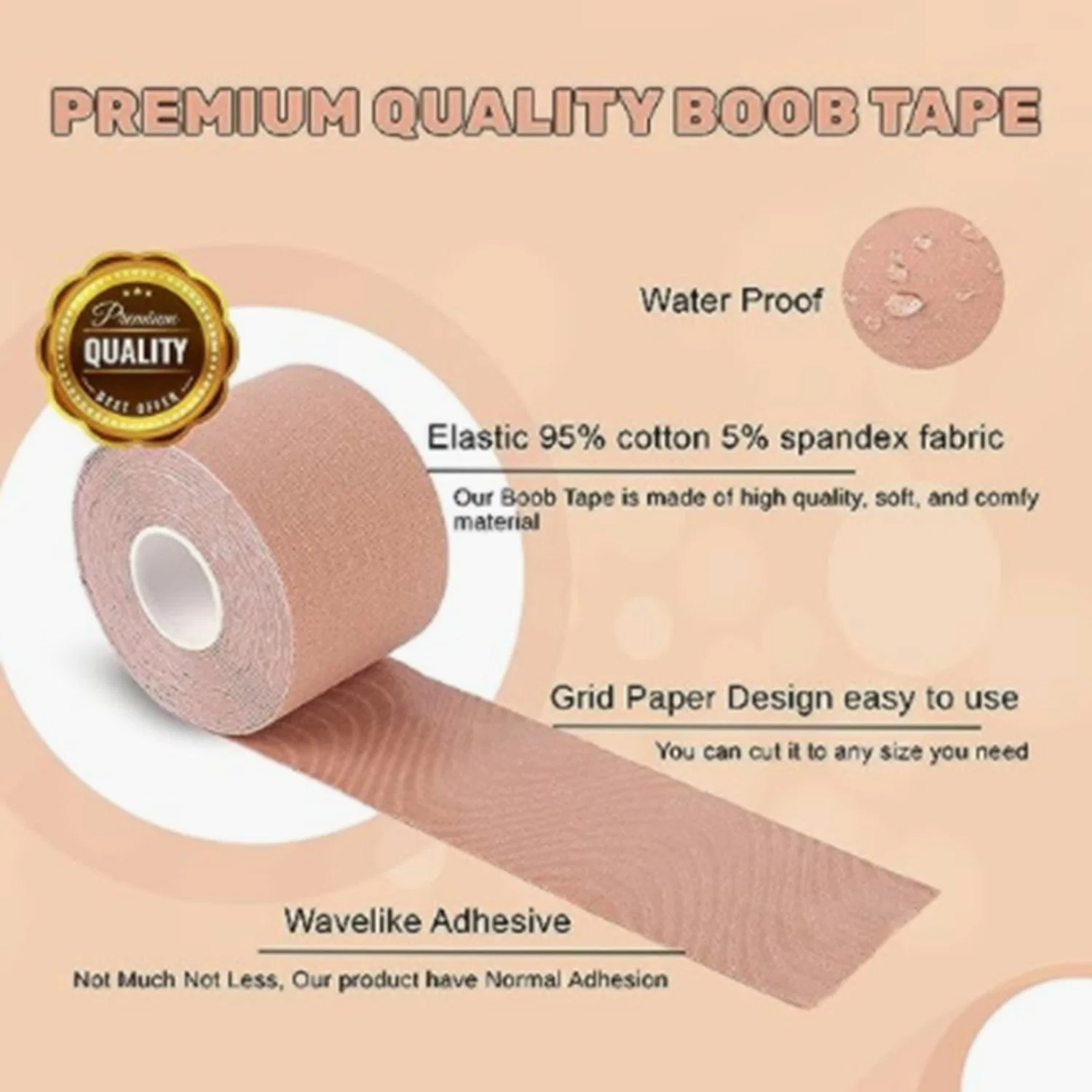 Boob Tape for Large Breasts, Self-Adhesive Strapless Boobtapes