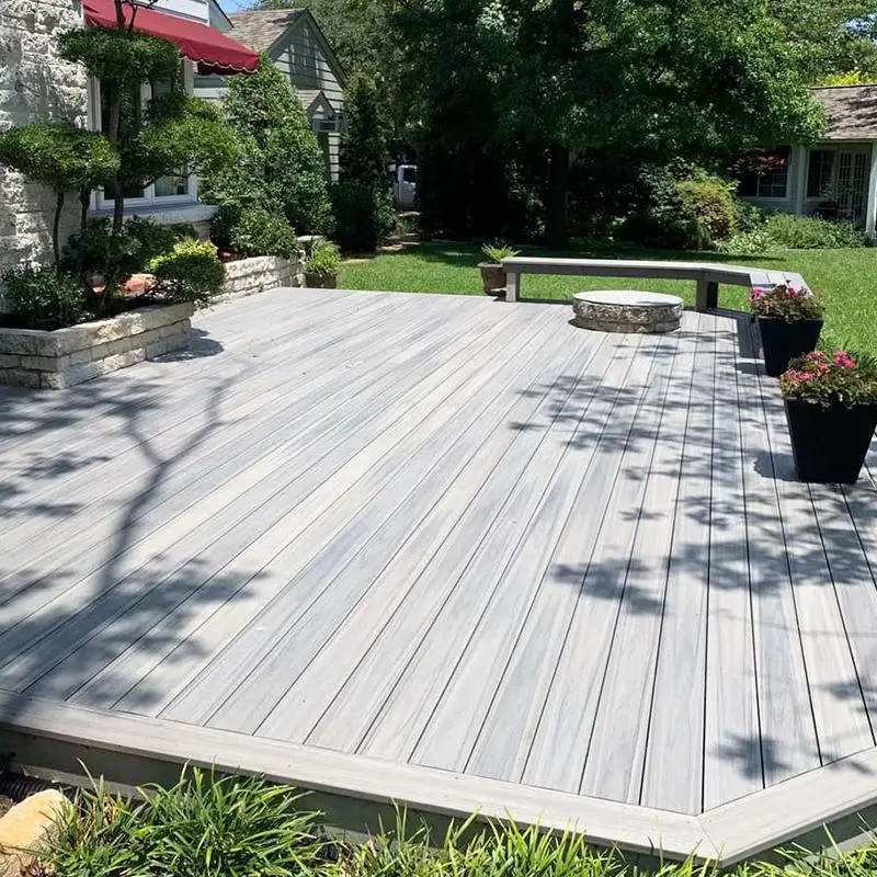 High quality/High cost performance  Custom Weather Resistant 3D Embossed Wood Grain WPC Decking Outdoor Wooden Plastic Composite Flooring