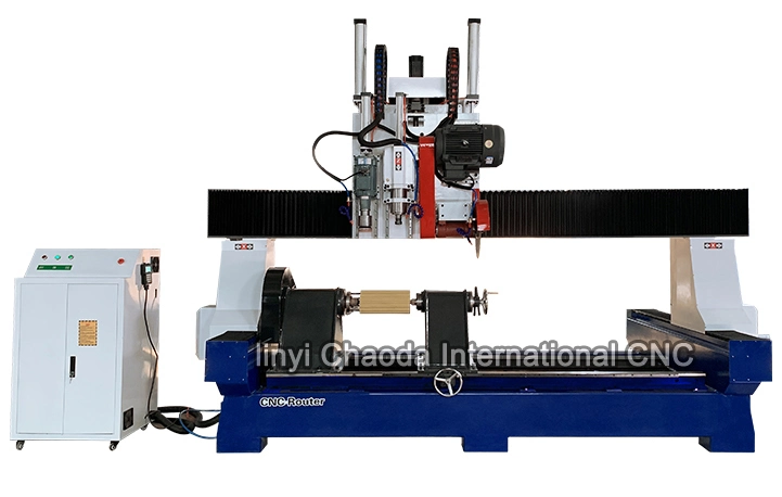 Big Marble Corbel Column Pillar Making Machine, Stone CNC Milling Machine with Big Rotary Lathe