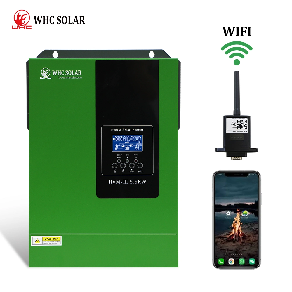 WHC Pure Energía de onda sinusoidal para sistema Solar 5,5kW Híbrido Inversor solar