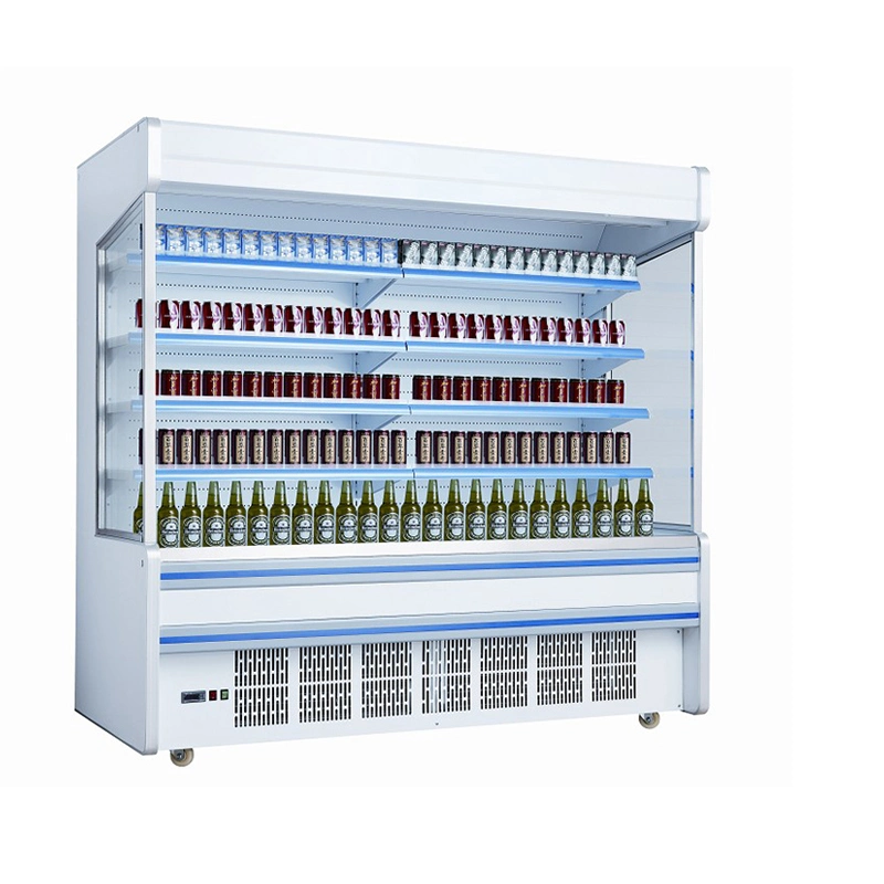 Commercial Supermarket Multideck Open Front Chiller Air Curtain Refrigerator Showcase