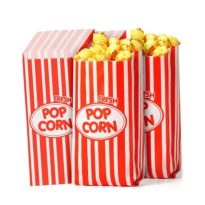 Custom Logo Printed French Fries Candy Bread Popcorn Snack Paper Bag Microwave Takeout Chips Pop Corn Food Packaging Bags Accept