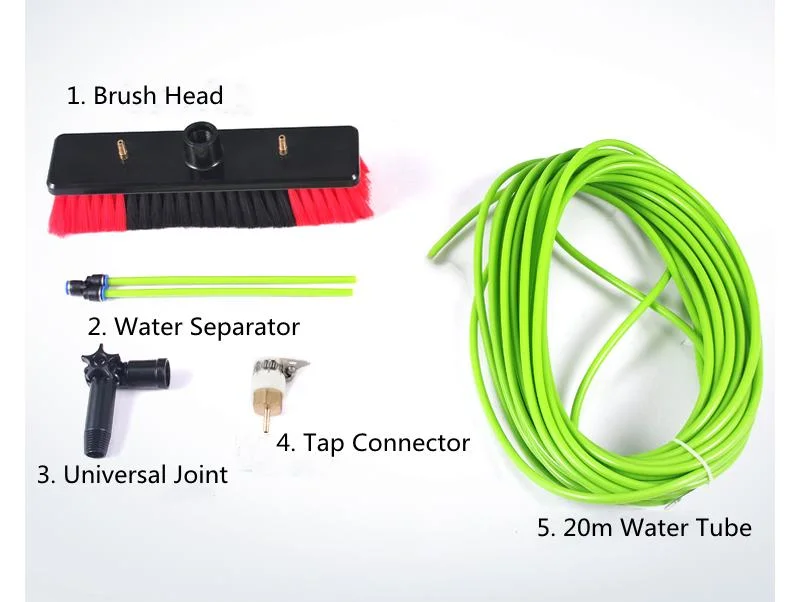 Water Fed Pole Telescopic Solar Panel Extended Wash Cleaning Brush