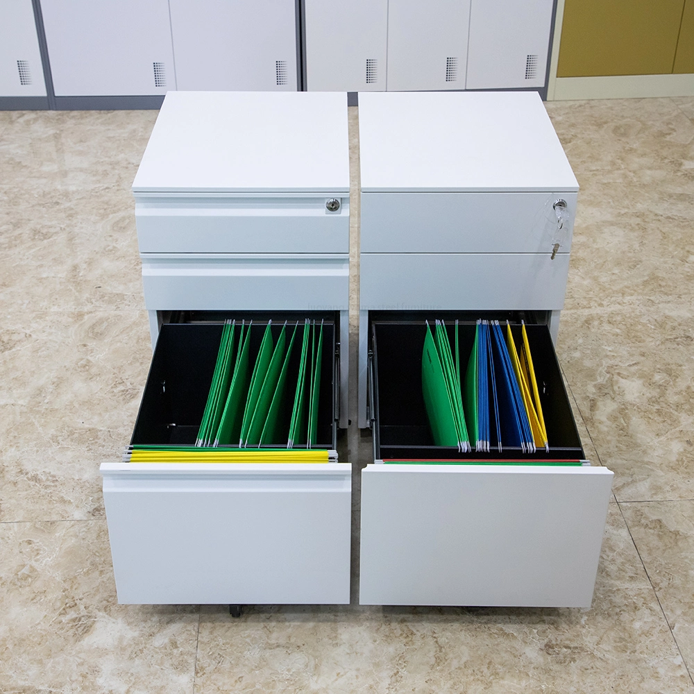Escritório/Escola/Hospital Use armário de arquivo móvel com pedestal metálico para 3 gavetas montado