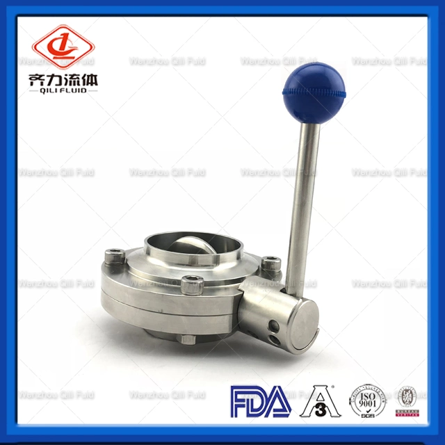 Sanitary Butterfly Valve Weld End with Plastic Multi-Position Handle