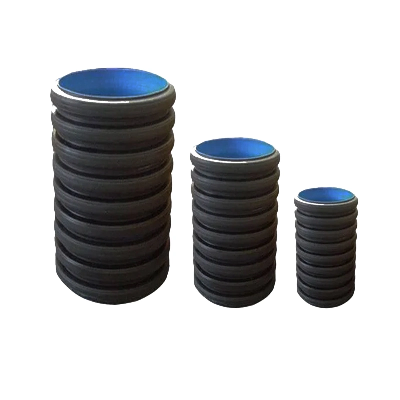 HDPE Double Wall Corrugated Pipes 110mm 160mm Perforated Pipe in Rolls or Pieces Black Color