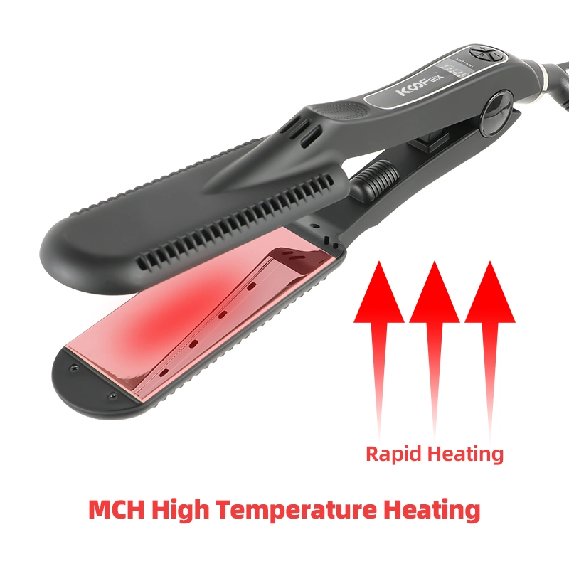 Nuevo Equipo de Salón de Cabello pantalla LCD Plating Hair Straightener MCH Hierro plano