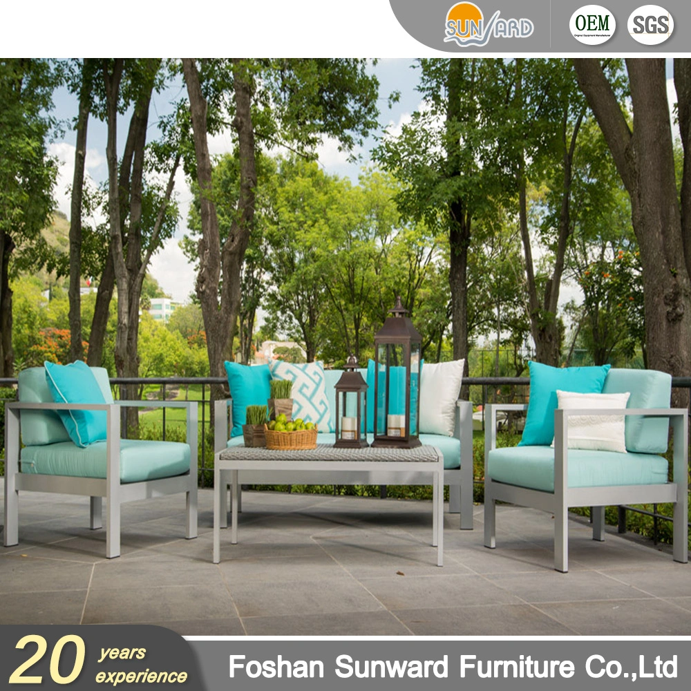 New Hot Sale Modern Customized Garden Patio Hotel Home Resort Villa Project Luxury Leisure Module Sectional Aluminum Outdoor Livingroom Sofa Set