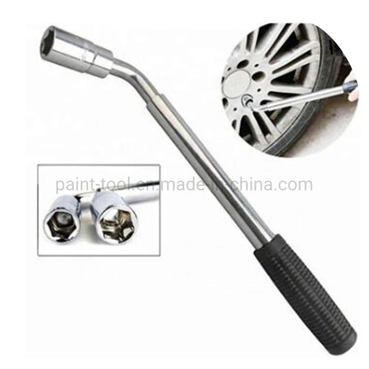 L Type Retractable Tire Spanner Set Telescopic Extending Lug Wrench Wheel Socket