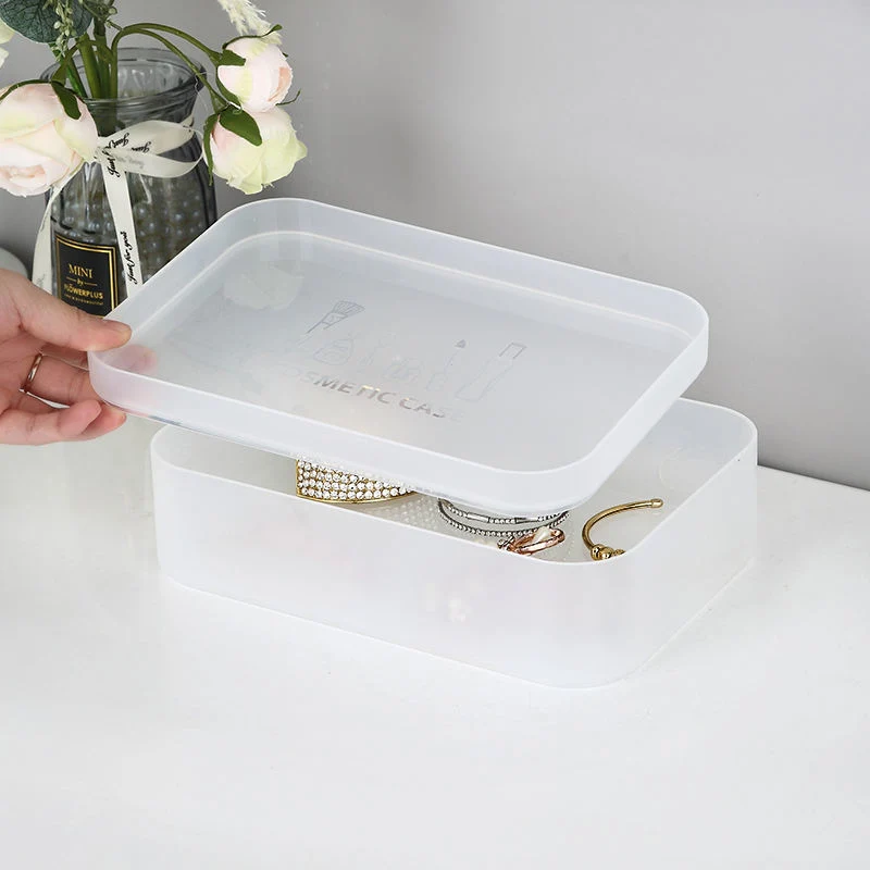 Durable Jewelry Storage Organizer Lipstick Brushes Cosmetic Holder Stackable PP Plastic Bin Makeup Storage Box