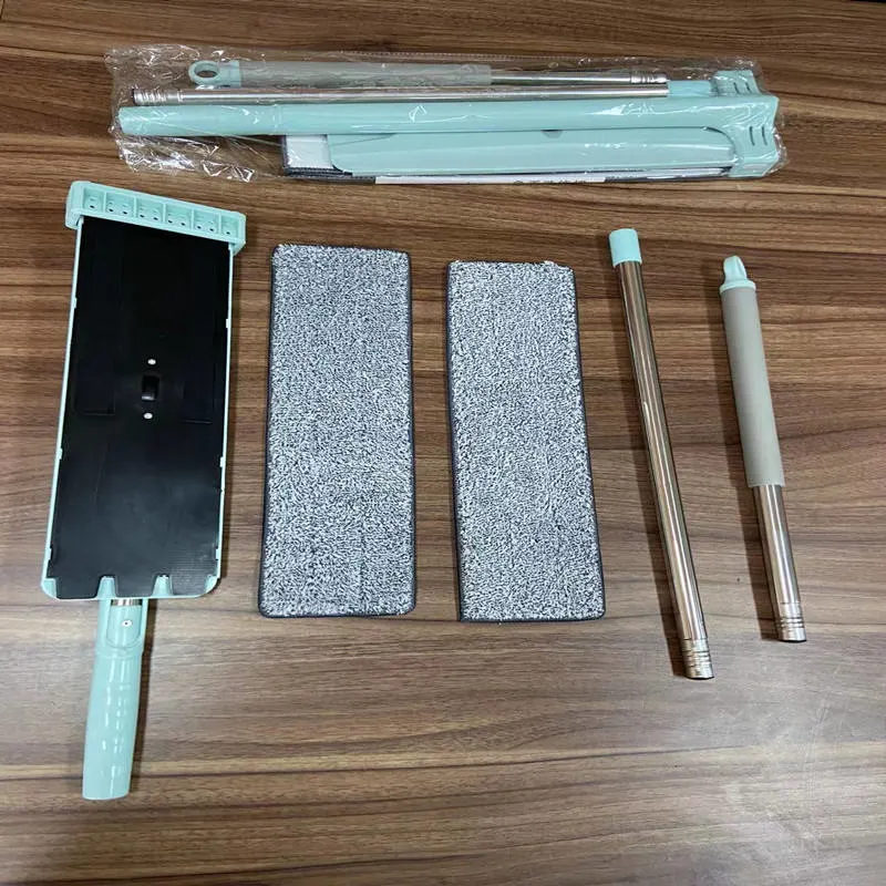 Mopa de chão rotativa Microfibra Flat Mop 360 com Pega em aço inoxidável com almofada substituível