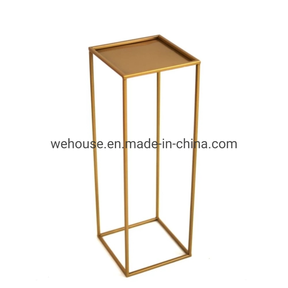 We House Hardware 48" Rectangular Gold Metal Wedding Flower Stand Geometric Column Frame Centerpiece