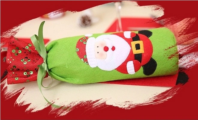 Promotional Christmas Gift Decoration Cloth Packing Bag for Winebottle