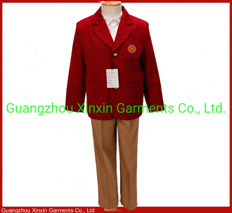 Nouveau Rouge à bon marché de gros de l'école primaire des uniformes scolaires pour les enfants de la conception d'usure (U61)