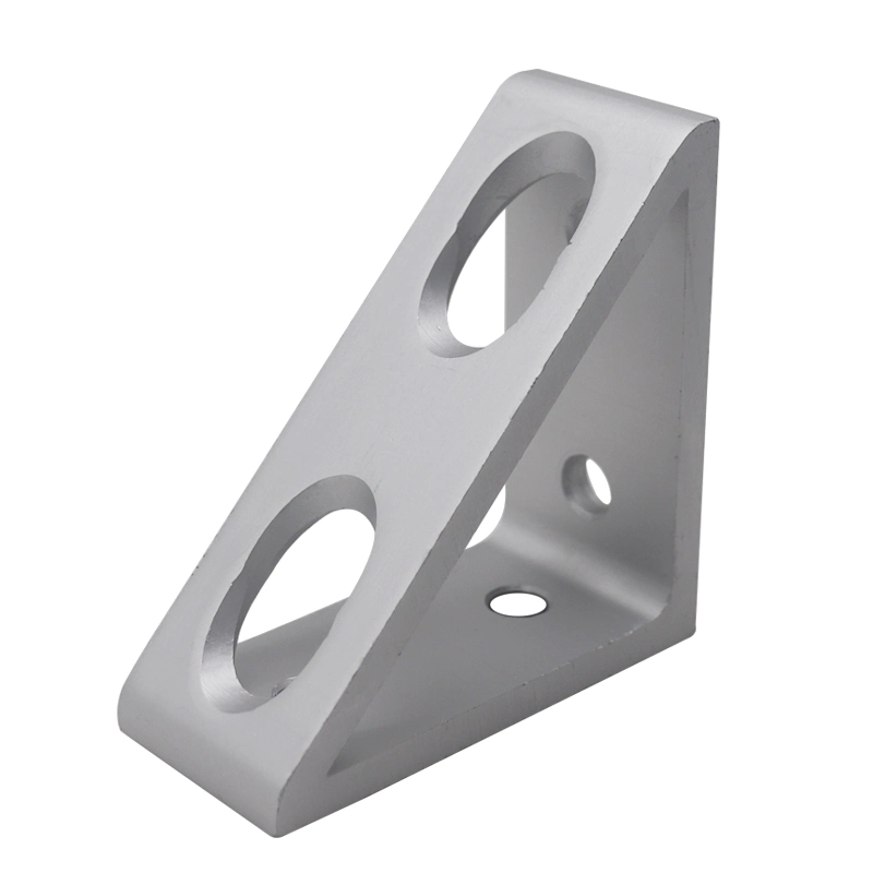 Aluminum Extrusion 6 Holes Triangle Tall Gusseted Inside Corner Bracket