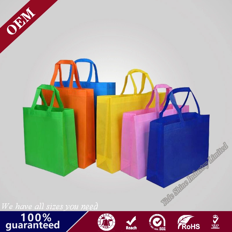 24 Pack 9,5 por 9,5 polegadas Non-Woven Tote Bags Saco de parte inferior do saco para tratar de saco com pegas para a Festa de Aniversário de Crianças favor, 6 cores