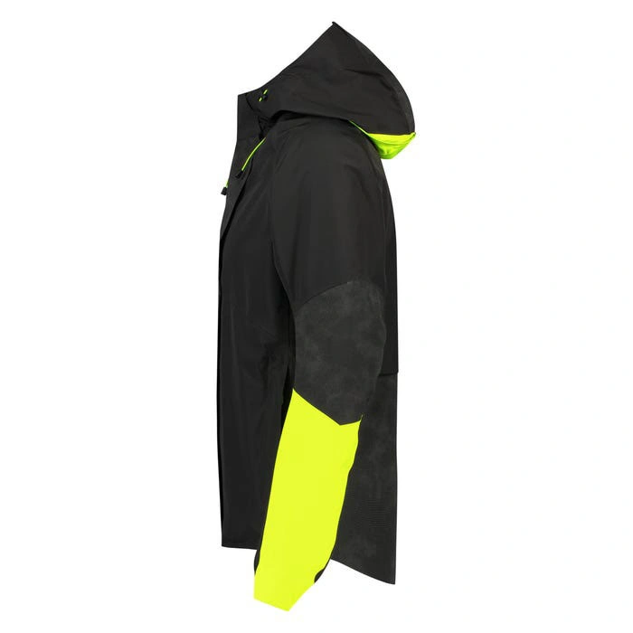 Moderno impermeable de alta visibilidad con estampado reflectante amarillo para hombre