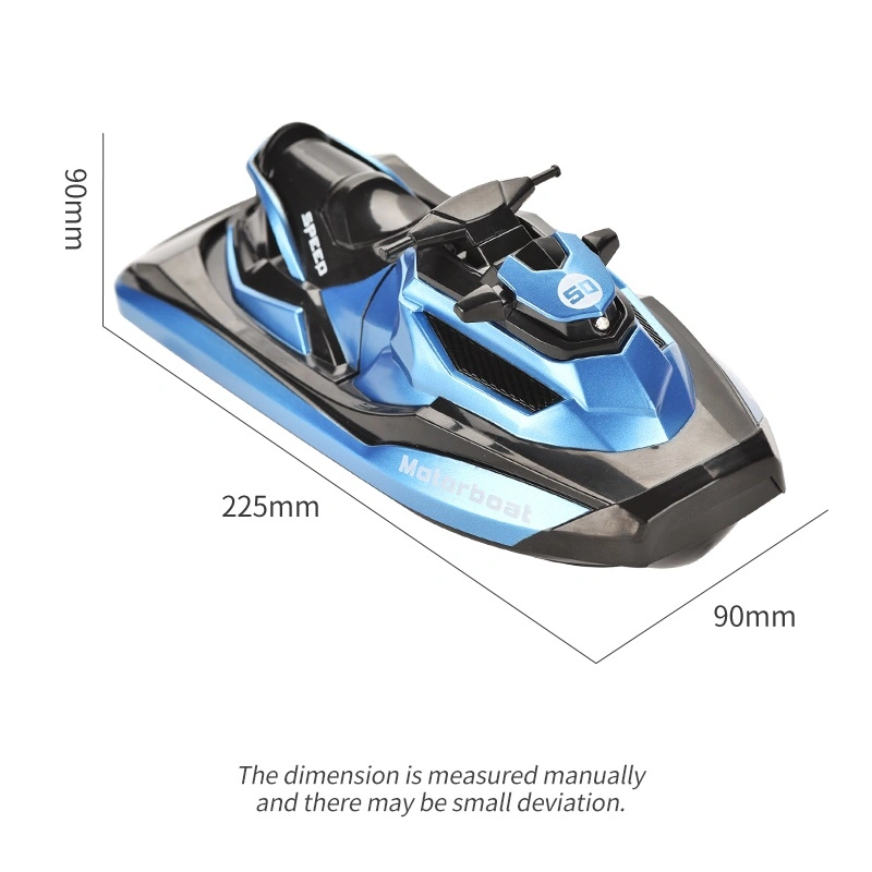 Bateau de course en plastique télécommandé à grande vitesse 2.4G 1:47 étanche à l'eau, jouet de bateau radiocommandé pour enfants, mini bateaux à moteur jouets RC