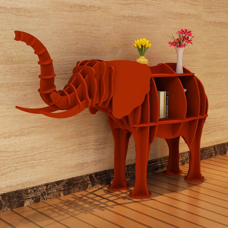 Wooden Elephant Style Free Standing Display Rack Home Office Kids Furniture