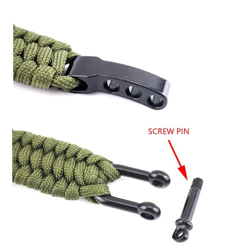 Paracord Survival U Shackle Wristband cuerda trenzada de Parachute Pulsera