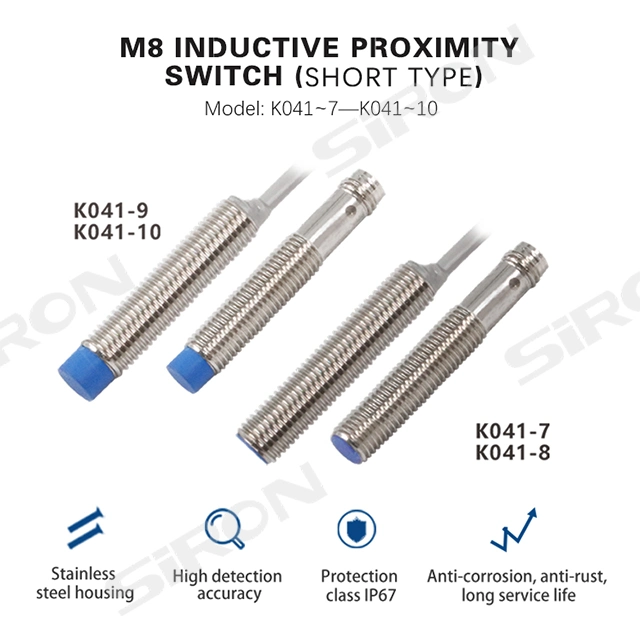 K041-10 Siron Automatización Industrial de sensor de proximidad inductivos detección de metales M8 Interruptor el interruptor de proximidad inductivos