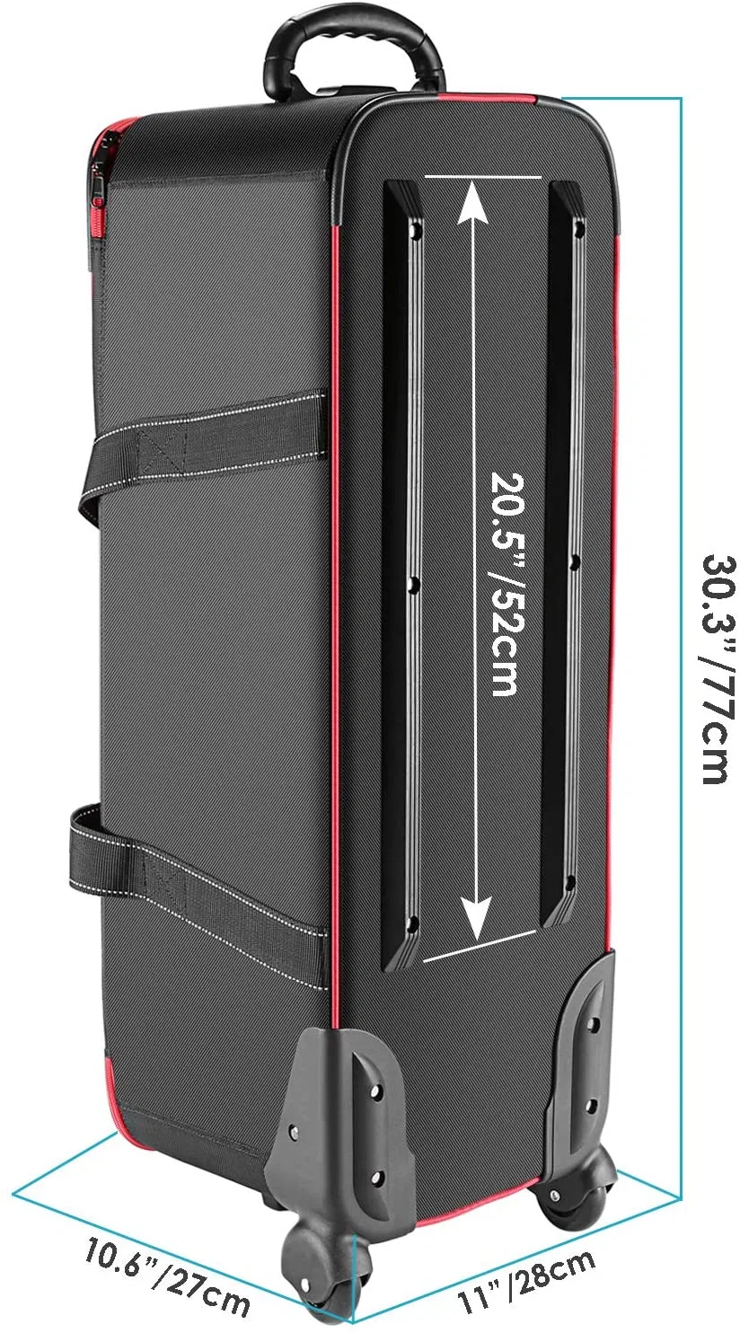 حقيبة حمل ترولى معدات استديو الصور مع حجرة أربطة مضاف العجلة