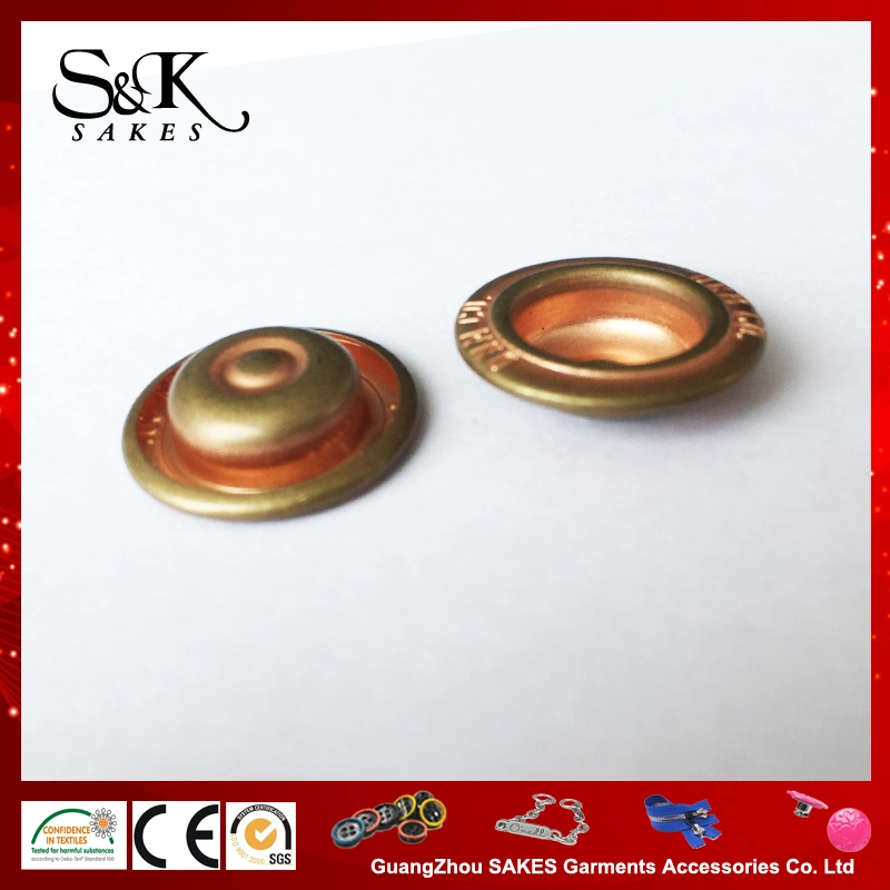 Bronze Copper Color Metal Brass Hole Shank Button with Two Pin