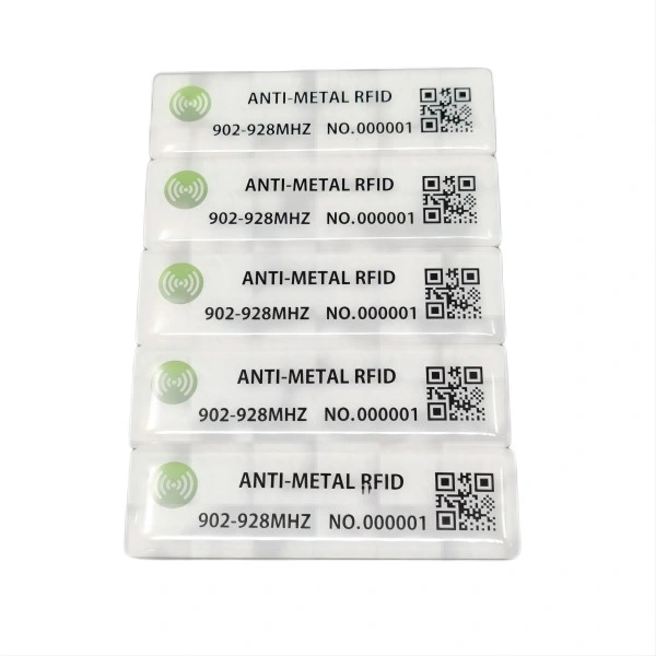 Barcode and Logo Printing 860-960MHz Epoxy UHF RFID on Metal Tag