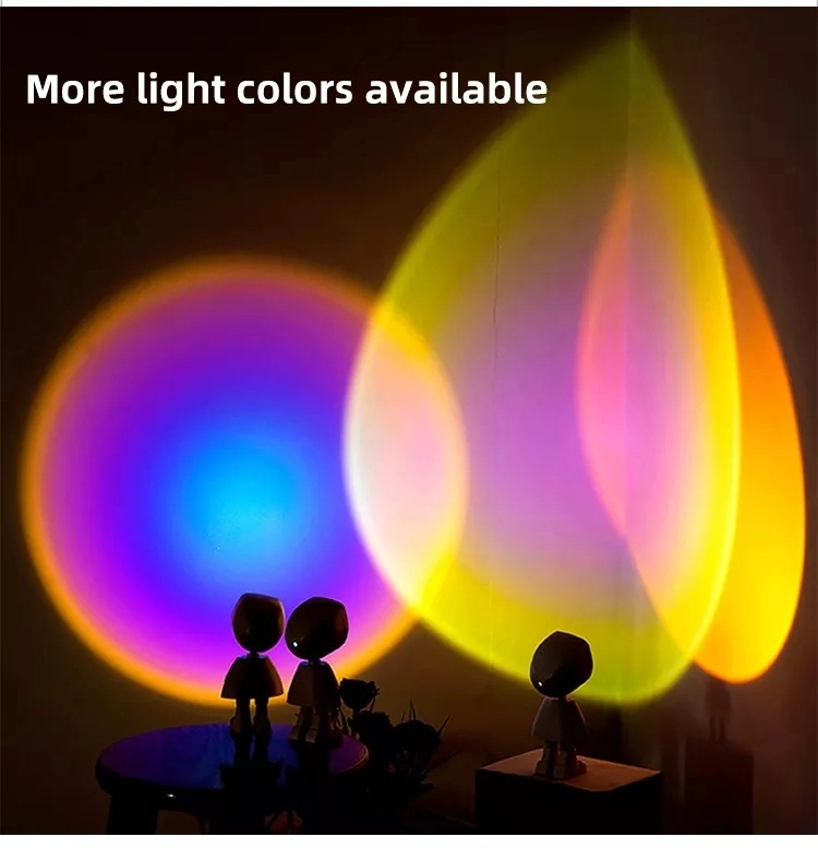 Rob High Photography Table Standing RGB LED Rainbow Sunset Projection Light Eternal Room Halo Night Lamp Sunset Projector. 33.33313