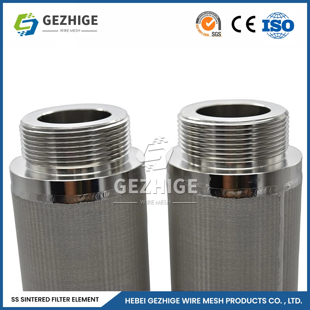 Gezhige Sintered Air Filter Factory 220 Interface Yellow Glass Fiber Sintered Filter China 2-6 Floors Stainless Steel Sintered Flter Elements